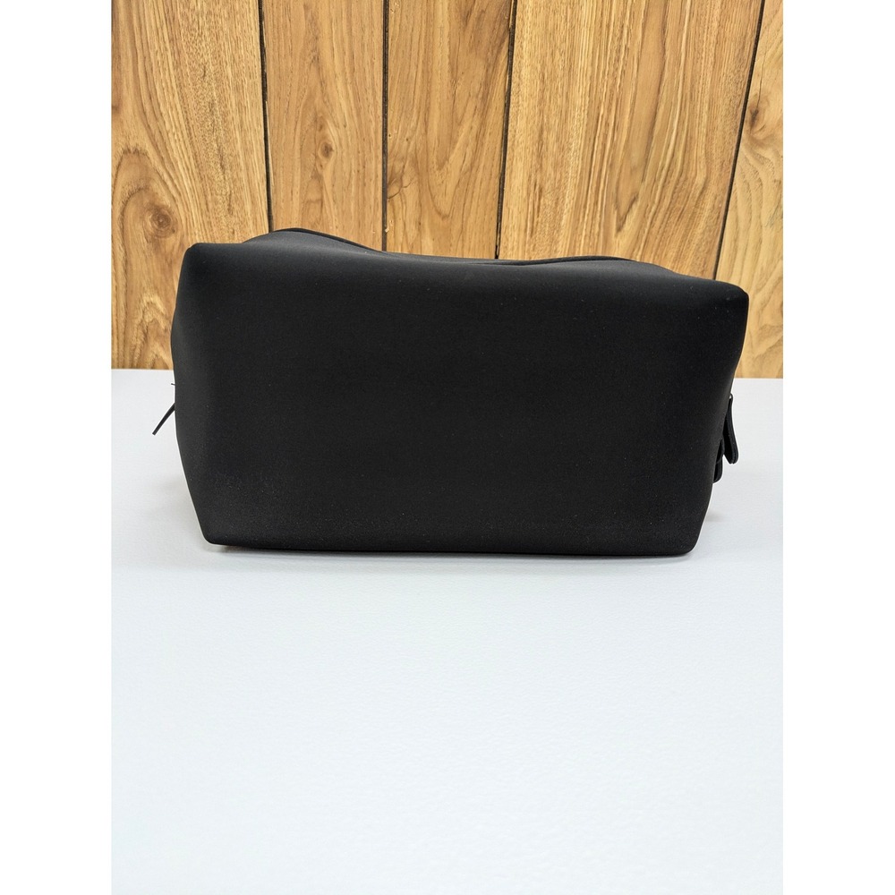 Burberry Toiletry Bag OS Black Neoprene Logo Zip Travel Pouch Minimalist - Picture 4 of 11